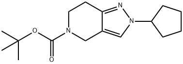 2-CYCLOPENTYL-2,4,6,7-TETRAHYDRO-5H-PYRAZOLO[4,3-C]PYRIDINE-5-CARBOXYLIC ACID, TERT-BUTYL ESTER Struktur