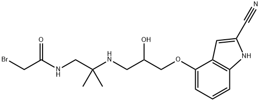 N-(bromoacetylamino)cyanopindolol Struktur