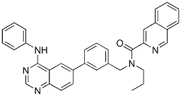 3-Isoquinolinecarboxamide,  N-[[3-[4-(phenylamino)-6-quinazolinyl]phenyl]methyl]-N-propyl- Struktur