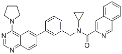 3-Isoquinolinecarboxamide,  N-cyclopropyl-N-[[3-[4-(1-pyrrolidinyl)-6-quinazolinyl]phenyl]methyl]- Struktur