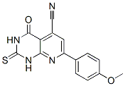 Pyrido[2,3-d]pyrimidine-5-carbonitrile,  1,2,3,4-tetrahydro-7-(4-methoxyphenyl)-4-oxo-2-thioxo- Struktur