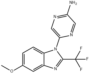 5-(2-(TRIFLUOROMETHYL)-5-METHOXY-1H-BENZO[D]IMIDAZOL-1-YL)-PYRAZIN-2-AMINE Struktur