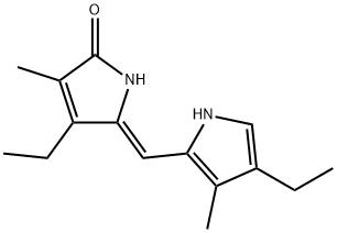 2H-Pyrrol-2-one,  4-ethyl-5-[(4-ethyl-3-methyl-1H-pyrrol-2-yl)methylene]-1,5-dihydro-3-methyl-,  (5Z)- Struktur