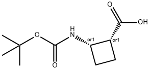 (+/-)-(1S,2R)-2-((tert-Butoxycarbonyl)amino)cyclobutanecarboxylic acid Struktur