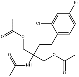 N-[1,1-Bis[(acetyloxy)methyl]-3-(4-bromo-2-chlorophenyl)propyl]acetamide Struktur