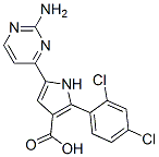 1H-Pyrrole-3-carboxylic  acid,  5-(2-amino-4-pyrimidinyl)-2-(2,4-dichlorophenyl)- Struktur