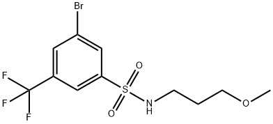 3-Bromo-N-(3-methoxypropyl)-5-(trifluoromethyl)benzenesulfonamide Struktur