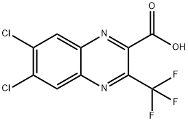 6,7-Dichloro-3-(trifluoromethyl)quinoxaline-2-carboxylic acid Struktur