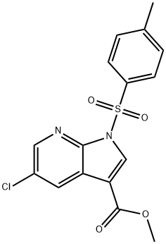 METHYL 5-CHLORO 1-TOSYL-1H-PYRROLO[2,3-B]PYRIDINE-3-CARBOXYLATE Struktur