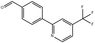 4-[4-(trifluoromethyl)-2-pyridinyl]benzenecarbaldehyde Struktur