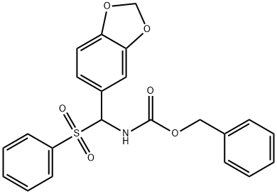 benzyl N-[1,3-benzodioxol-5-yl(phenylsulfonyl)methyl]carbamate Struktur