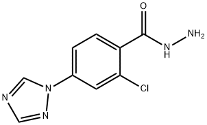 2-chloro-4-(1H-1,2,4-triazol-1-yl)benzenecarbohydrazide Struktur