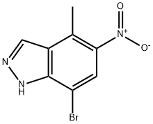 7-bromo-4-methyl-5-nitro-1H-indazole Struktur