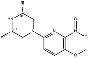 CIS-3,5-DIMETHYL-1-[5-(METHYLOXY)-6-NITRO-2-PYRIDINYL]PIPERAZINE Struktur