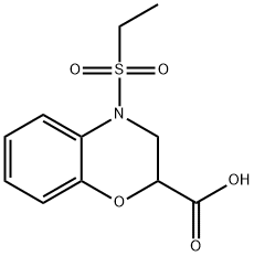 4-(ethylsulfonyl)-3,4-dihydro-2H-1,4-benzoxazine-2-carboxylic acid Struktur