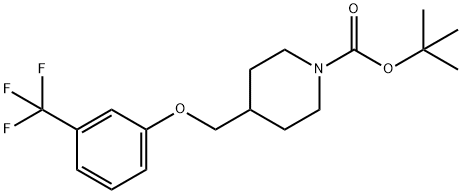 tert-Butyl 4-((3-trifluoromethylphenoxy)methyl)piperidine-1-carboxylate Struktur