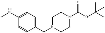 4-(4-METHYLAMINO-BENZYL)-PIPERAZINE-1-CARBOXYLIC ACID TERT-BUTYL ESTER Struktur