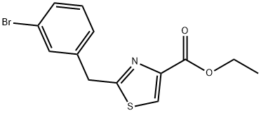 2-(3-BROMO-BENZYL)-THIAZOLE-4-CARBOXYLIC ACID ETHYL ESTER Struktur