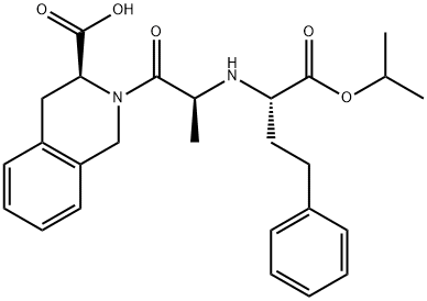 (3S)-3,4-Dihydro-2-[(2S)-2-[[(1S)-1-[(1-Methylethoxy)carbonyl]-3-phenylpropyl]aMino]-1-oxopropyl]-3(1H)-isoquinolinecarboxylic Acid Struktur