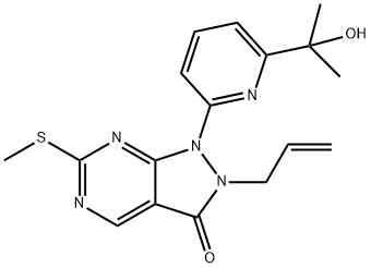 2-allyl-1-(6-(2-hydroxypropan-2-yl)pyridin-2-yl)-6-(Methylthio)-1H-pyrazolo[3,4-d]pyriMidin-3(2H)-one Struktur