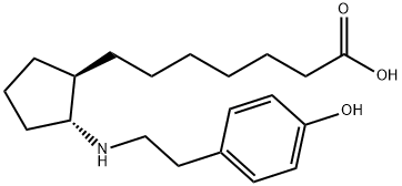 7-(2-(4-hydroxyphenethylamino)cyclopentyl)heptanoic acid Struktur