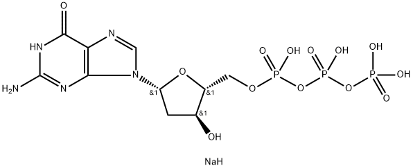 Guanosine 5'-(tetrahydrogen triphosphate), 2'-deoxy-, disodium salt Struktur