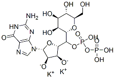 Guanosine 5'-(trihydrogen diphosphate), mono-alpha-d-mannopyranosyl ester, dipotassium salt Struktur