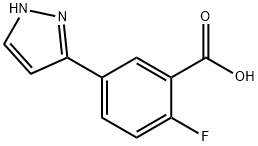 2-fluoro-5-(1H-pyrazol-3-yl)benzoic acid Struktur