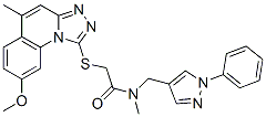 Acetamide,  2-[(8-methoxy-5-methyl[1,2,4]triazolo[4,3-a]quinolin-1-yl)thio]-N-methyl-N-[(1-phenyl-1H-pyrazol-4-yl)methyl]- Struktur