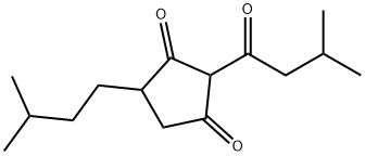 4-(3-Methylbutyl)-2-(3-methyl-1-oxobutyl)-1,3-cyclopentanedione Struktur