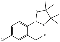 2-(2-(Bromomethyl)-4-chlorophenyl)-4,4,5,5-tetramethyl-1,3,2-dioxaborolane Struktur