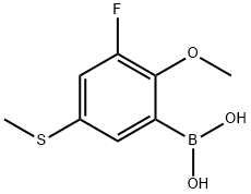 3-Fluoro-2-methoxy-5-(methylthio)benzeneboronic acid Struktur