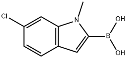 6-Chloro-1-methyl-1H-indol-2-ylboronic acid Struktur