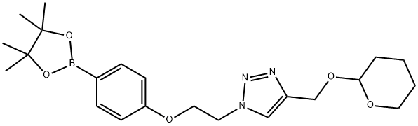 4-(2-(4-(THPO-methyl)-1,2,3-triazol-1-yl)ethoxy)phenylboronic acid, pinacol ester Struktur