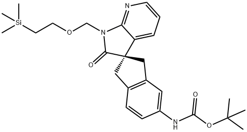 (R)-tert-butyl 2'-oxo-1'-((2-(triMethylsilyl)ethoxy)Methyl)-1,1',2',3-tetrahydrospiro[indene-2,3'-pyrrolo[2,3-b]pyridine]-5-ylcarbaMate Struktur