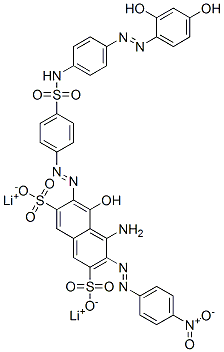 2,7-Naphthalenedisulfonic acid,4-amino-6-[[4-[[[4-[(2,4-dihydroxyphenyl)azo]phenyl]amino] sulfonyl]phenyl]azo]-5-hydroxy-3-[(4-nitrophenyl)azo]-,dilithium salt Struktur