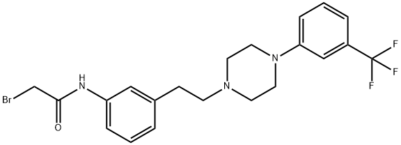 1-(2-(3-bromoacetamidophenyl)ethyl)-4-(3-trifluoromethylphenyl)piperazine Struktur