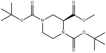 (S)-1,4-di-Boc-piperazine-2-carboxylic acid Methyl ester Struktur