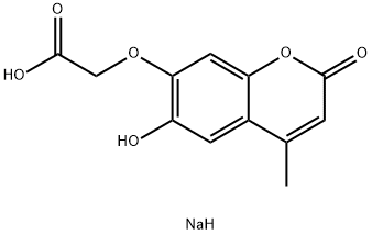 sodium [(6-hydroxy-4-methyl-2-oxo-2H-1-benzopyran-7-yl)oxy]acetate Struktur