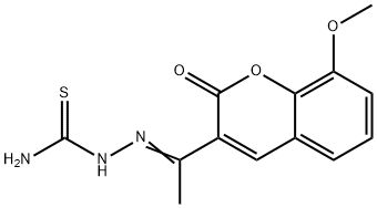 Hydrazinecarbothioamide,  2-[1-(8-methoxy-2-oxo-2H-1-benzopyran-3-yl)ethylidene]- Struktur