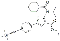 3-Furancarboxylic  acid,  2-[[(trans-4-methylcyclohexyl)carbonyl](1-methylethyl)amino]-5-[4-[2-(trimethylsilyl)ethynyl]phenyl]-,  ethyl  ester Struktur