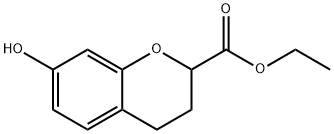 2H-1-BENZOPYRAN-2-CARBOXYLIC ACID, 3,4-DIHYDRO-7-HYDROXY, ETHYL ESTER Struktur