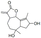 3a,4,5,6,6a,7,8,9b-Octahydro-6,8-dihydroxy-6,9-dimethyl-3-methyleneazuleno[4,5-b]furan-2(3H)-one Struktur