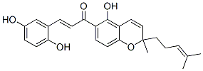 [E,(-)]-3-(2,5-Dihydroxyphenyl)-1-[5-hydroxy-2-methyl-2-(4-methyl-3-pentenyl)-2H-1-benzopyran-6-yl]-2-propene-1-one Struktur