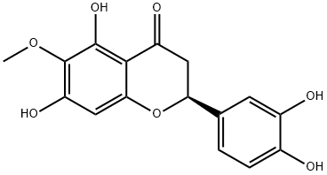 (S)-2-(3,4-Dihydroxyphenyl)-2,3-dihydro-5,7-dihydroxy-6-methoxy-4H-1-benzopyran-4-one Struktur