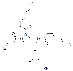 2,2-bis[(3-mercapto-1-oxopropoxy)methyl]-1,3-propanediyl dioctanoate Struktur