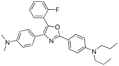 4-(4-Dimethylaminophenyl)-2-(4-dipropylaminophenyl)-5-(2-fluorophenyl)oxazole Struktur