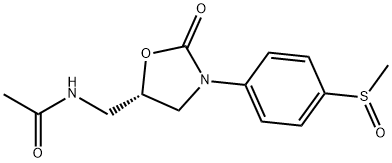 4-methylsulfinylphenyloxooxazolidinylmethylacetamide Struktur