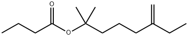 1,1-dimethyl-5-methyleneheptyl butyrate Struktur