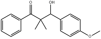 3-hydroxy-3-(4-methoxyphenyl)-2,2-dimethyl-1-phenyl-propan-1-one Struktur